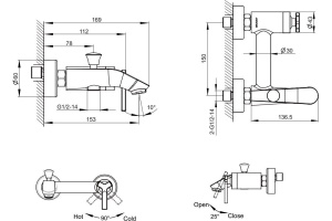 Смеситель Bravat Waterfall F673107C-01 для ванны с душем - 3