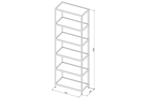 1.33006.BB LIBERTY Стеллаж 60, черный браш (274352) - 2