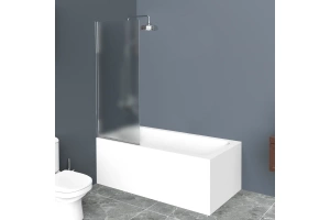 Шторка на ванну BelBagno UNO 75х150 профиль хром стекло рифленое