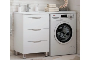 Раковина Stella Polar Мадлен 120 L на стиральную машину белый - 3