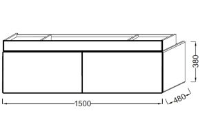 Тумба под раковину Jacob Delafon Terrace 150 см (EB1189-G1C) - 3