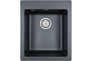 Мойка кухонная Paulmark Leer PM104249-BLM черный металлик