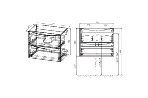 Тумба под раковину Vincea Mia Slim 70 серая - 3
