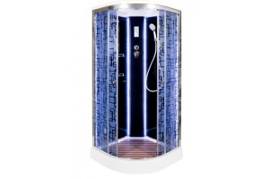 Душевая кабина Deto BM 90х90 с подсветкой, хром (BM1590LEDBLACK)