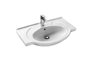 Тумба с раковиной Misty Лаванда 75 белая глянцевая - 3