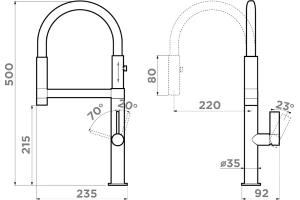 Смеситель для кухни Omoikiri Osaka черный (4994331) - 2