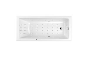 Акриловая ванна Whitecross Wave 180х80 белая хром с гидромассажем