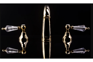 Смеситель для раковины Boheme Tradizionale бронза с прозрачными кристаллами Swarovski