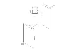 Душевая перегородка Vincea Walk-In 80х200 черный матовый стекло прозрачное - 2