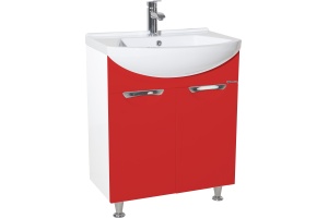 Тумба с раковиной Bellezza Альфа 65 красная - 2