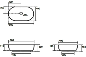 Раковина накладная Kerasan Nolita 60 бургундский матовый (534375) - 3