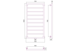 Полотенцесушитель водяной ДР КАНЦЛЕР 1000х500 (Без покрытия) - 3