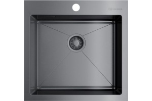 Мойка кухонная Omoikiri Akisame 51-GM вороненая сталь