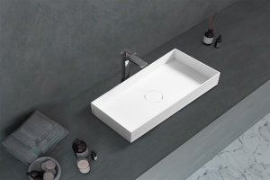 Раковина накладная Abber Stein 80х38 белый матовый - 2