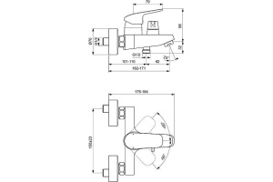 Смеситель для ванны Ideal Standard Ceraflex хром (B1740AA) - 2