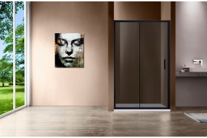 Душевая дверь в нишу Vincea Garda VDS-1G120CGB 120 см, профиль чёрный, стекло тонированное - 2