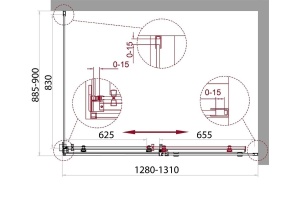 Душевой уголок BelBagno Acqua 130х90 профиль черный стекло прозрачное - 3