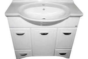 Тумба с раковиной Misty Дрея 85 2 ящика с бельевой корзиной - 3