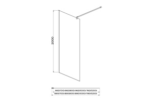 AQ WIW 07020CH Душевая перегородка Walk in с держателем 700x2000 профиль хром, стекло прозрачное - 3