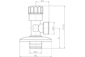 Вентиль Villeroy & Boch 1/2 хром (TVC00001500261) - 2