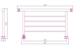 Полка прямая ПОЛКА прямая 4П (L - 370 мм) н/ж для ДР 