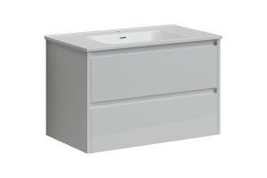 Тумба под раковину подвесная Sancos Libra 80 белая глянцевая