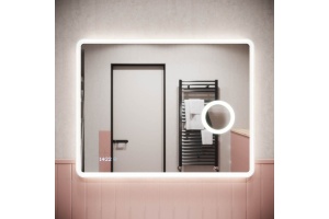 Зеркало Sancos Arcadia 90х70 с подсветкой и часами - 2