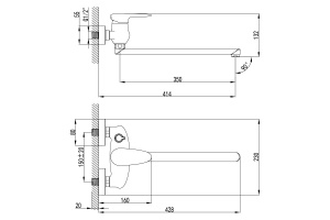 Смеситель для ванны Lemark Status хром (LM4417C) - 2