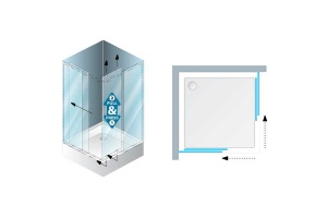 Душевой уголок Kolpa San Eco Quat 90х90 черный стекло прозрачное - 2