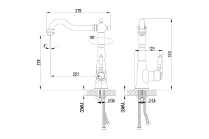 Смеситель для кухонной мойки Lemark Villa бронза (LM4805B) - 2