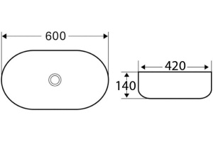 Раковина накладная BelBagno 60 белый (BB1084) - 3