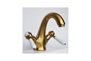 Смеситель для раковины Magliezza Bianco бронза (50107-br)