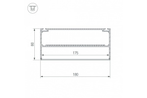 Профиль с рассеивателем Arlight ARH-POWER-W180-2000 ANOD 027921 - 2