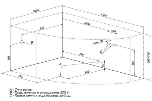 Акриловая ванна Aquanet Capri 169x109.4 см (00203914) - 2