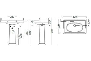 Раковина подвесная Kerama Marazzi Pompei 80 белый (PO.wb.80) - 3