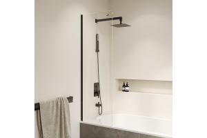 Шторка на ванну RGW Screens SC-056-8B 50х150 профиль черный стекло прозрачное - 2