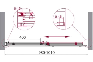 Душевая дверь BelBagno Acqua 100 профиль хром (ACQUA-BF-1-100-C-Cr) - 3