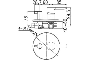 Встраиваемый смеситель с дивертором и двумя выходами, Sena, IDDIS, SENSB00i67 - 2