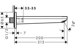Излив для ванны Hansgrohe Rebris E черный матовый - 2