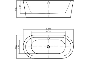 Акриловая ванна Swedbe Vita 8812 - 3