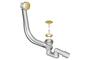 Слив-перелив Фэма гофра, золото