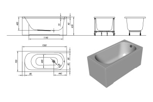 Ванна акриловая Kolpa San Betty 150x70 белый - 3