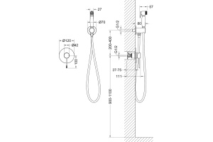 Гигиенический душ Timo Saona со смесителем, черный 2389/03SM - 2