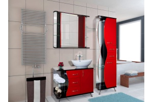 Зеркало Bellezza Рио 90 красное с черным - 3