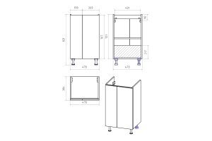 Тумба под раковину напольная Misty Лира 50 белая глянцевая - 3