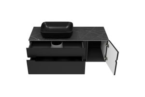 Тумба под раковину Misty Роял 120 черная матовая - 2