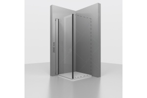 Боковая панель  80*200 RGW Z-050-3-B Чёрный/Прозрачное/6 мм