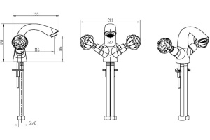 Смеситель Boheme Imperiale Presente 331 для раковины - 2