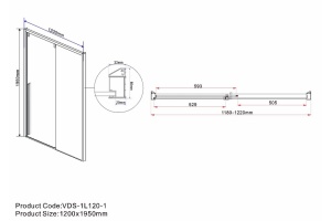 Душевая дверь Vincea Lugano 120 черная стекло тонированное - 2