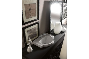 KERASAN Retro Раковина встраиваемая 620х455мм , 3 отв. под смеситель, цвет белый - 2